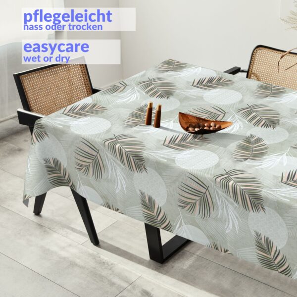 Wachstuchtischdecke Wachstuch Tischdecke abwaschbar Premium Prägung Gartentischdecke Palmblätter Breite 140cm