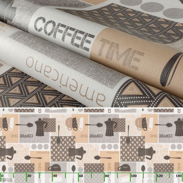 Wachstuchtischdecke Wachstuch Tischdecke abwaschbar Premium Prägung Gartentischdecke Coffee Cappuccino Breite 140cm