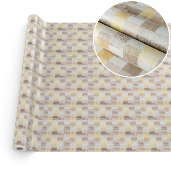Wachstuchtischdecke Wachstuch Tischdecke abwaschbar Premium Prägung Gartentischdecke Karo Beige Breite 140cm