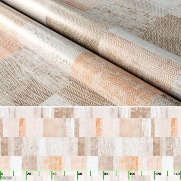 Wachstuchtischdecke Wachstuch Tischdecke abwaschbar rechteck, rund, oval hochwertige Bedruckung Gartentischdecke MIMOSA Patchwork Oldstyle Breite 140cm