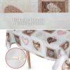 Wachstuchtischdecke Wachstuch Tischdecke abwaschbar rechteck, rund, oval hochwertige Bedruckung Gartentischdecke MIMOSA Holz Liebe Herz Breite 140cm