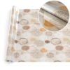 Wachstuchtischdecke Wachstuch Tischdecke abwaschbar rechteck, rund, oval hochwertige Bedruckung Gartentischdecke MIMOSA Kreise Beige Ornamente Breite 140cm