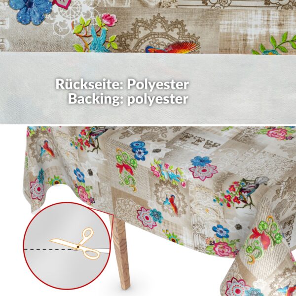 Wachstuchtischdecke Wachstuch Tischdecke abwaschbar rechteck, rund, oval hochwertige Bedruckung Gartentischdecke MIMOSA Kolibri Love Breite 140cm