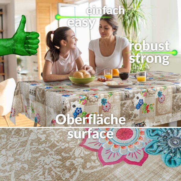 Wachstuchtischdecke Wachstuch Tischdecke abwaschbar rechteck, rund, oval hochwertige Bedruckung Gartentischdecke MIMOSA Kolibri Love Breite 140cm