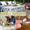 Transparente Tischdecke Vinyl Tischfolie Folie Tischschutzfolie 0,15mm mit Muster Blumen Weiß Breite 140cm