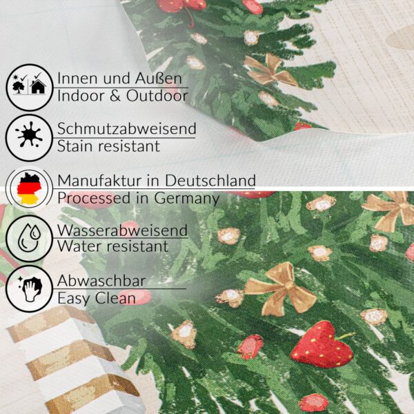 Weihnachtstischdecke Wachstuch Weihnachten Tischdecke abwaschbar Teddybär Tannenbaum