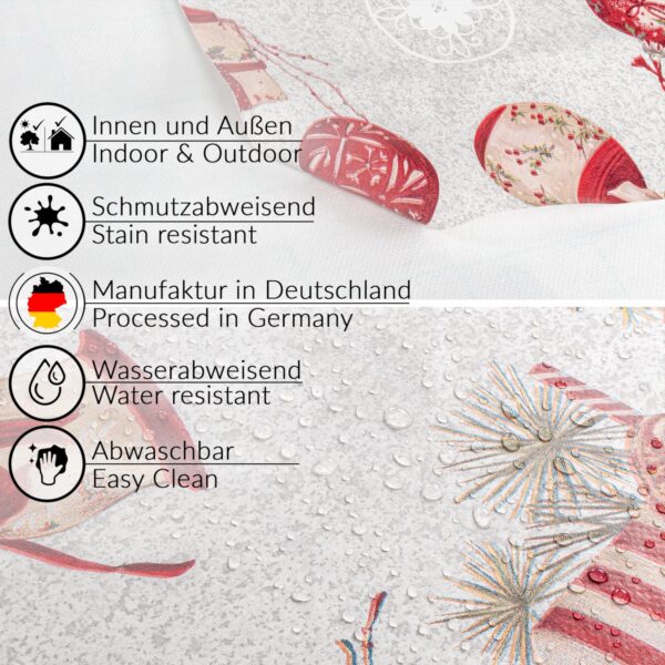 Weihnachtstischdecke Weihnachten Wachstuch Tischdecke abwaschbar Weihnachtskerze Geschenk Motiv