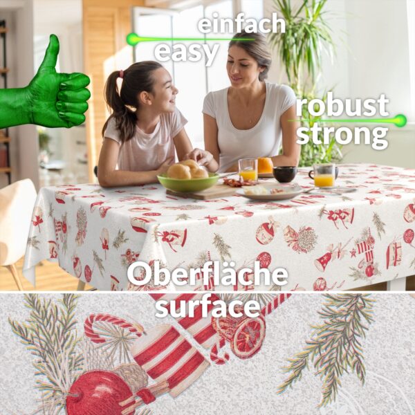 Weihnachtstischdecke Weihnachten Wachstuch Tischdecke abwaschbar Weihnachtskerze Geschenk Motiv