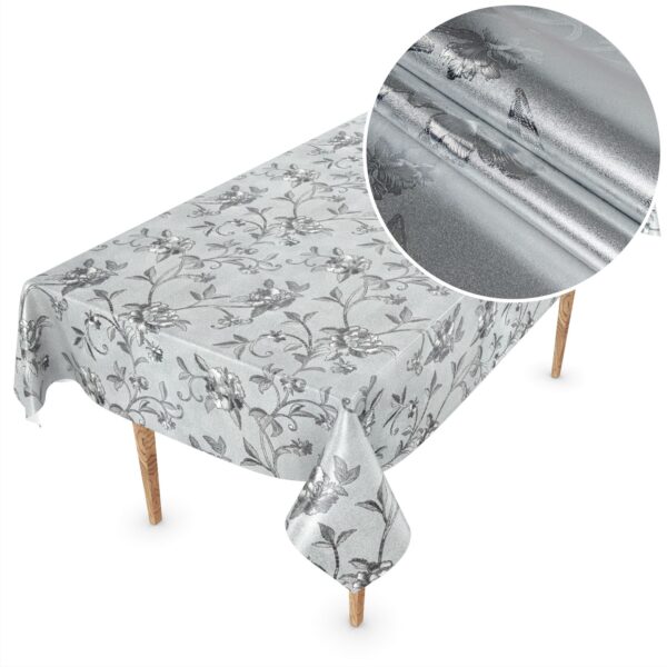 Wachstuch Tischdecke abwaschbar Meterware Wachstuchdecke Breite 140cm Silber