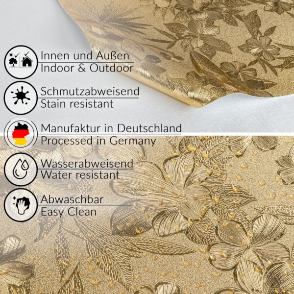 Wachstuch Tischdecke abwaschbar Meterware Wachstuchdecke Breite 140cm Gold