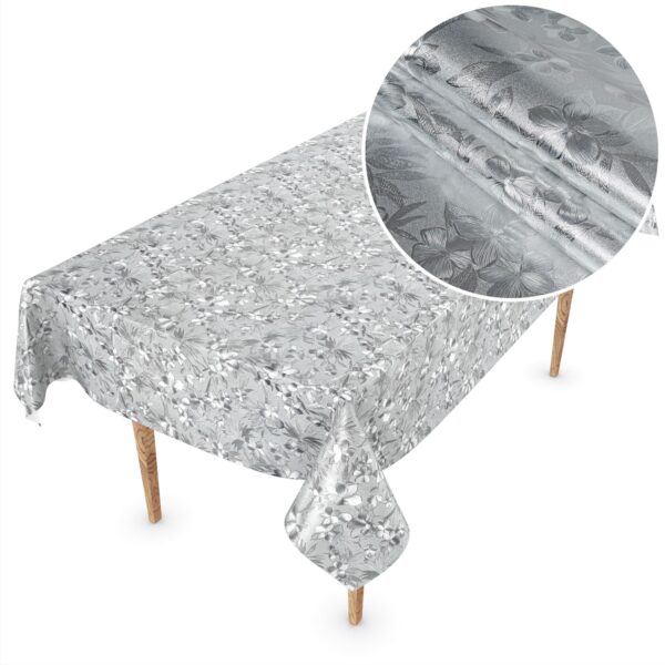 Wachstuch Tischdecke abwaschbar Meterware Wachstuchdecke Breite 140cm Silber
