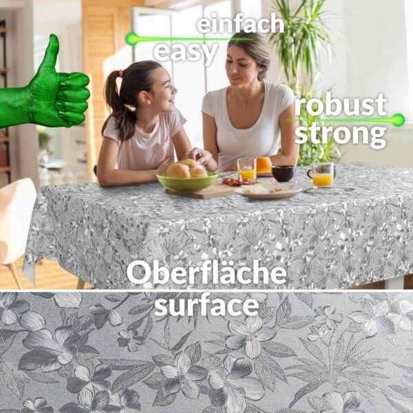 Wachstuch Tischdecke abwaschbar Meterware Wachstuchdecke Breite 140cm Silber