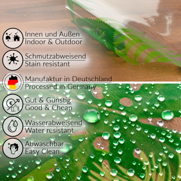 Transparente Tischdecke Vinyl Tischfolie Folie Tischschutzfolie 0,15mm mit Muster Exotik