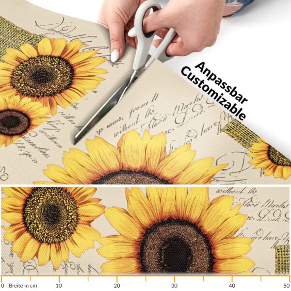 Küchenläufer Teppichläufer Läufer Flur abwaschbar Sonnenblume 48cm Breit