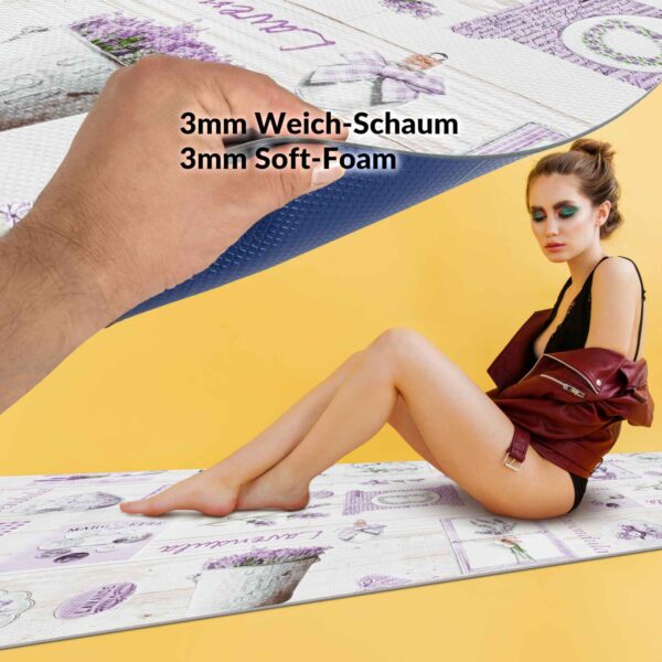 Teppich Küchenläufer Teppichläufer Läufer Flur abwischbar PVC Mirza Lavendel Lila 48cm Breit