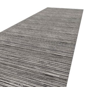 Küchenläufer Küchenteppich waschbar Läufer Küche Teppich Läufer Flur rutschfest Meterware Streifen Grau