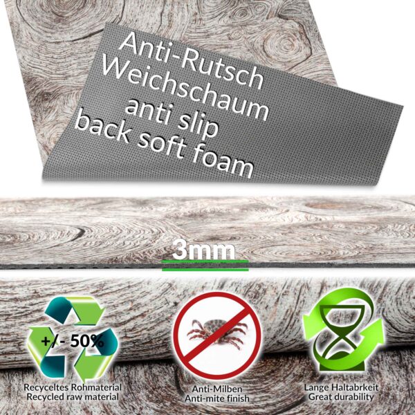 Küchenläufer Küchenteppich waschbar Läufer Küche Teppich Läufer Flur rutschfest Meterware Holzoptik