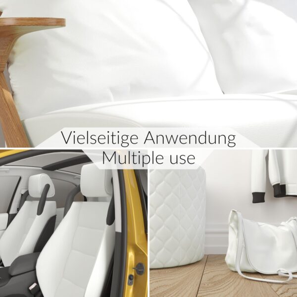 Kunstleder Meterware Leder Stoff Lederimitat 140cm Breit Schneeweiß