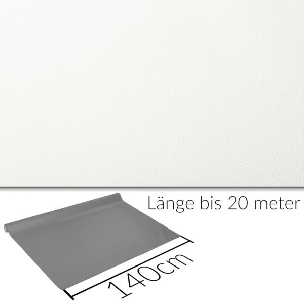 Kunstleder Meterware Leder Stoff Lederimitat 140cm Breit Weiß