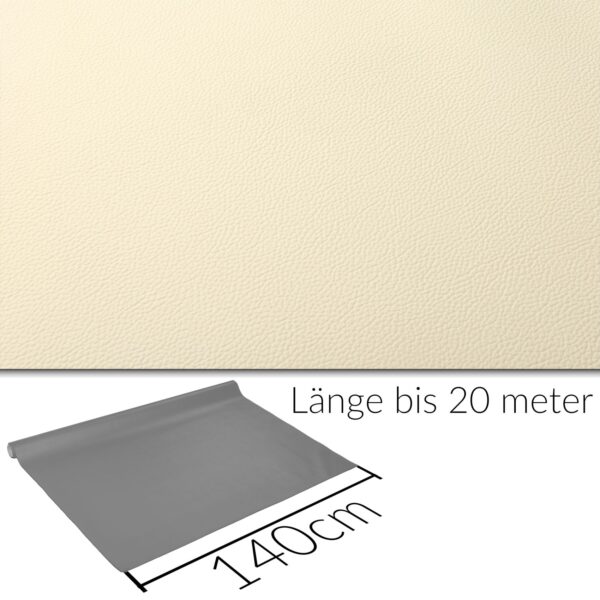 Kunstleder Meterware Leder Stoff Lederimitat 140cm Breit Creme