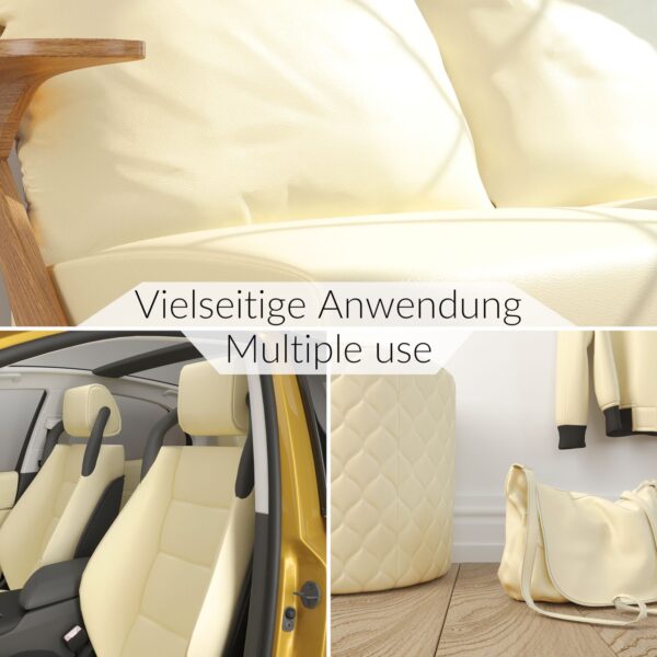 Kunstleder Meterware Leder Stoff Lederimitat 140cm Breit Creme