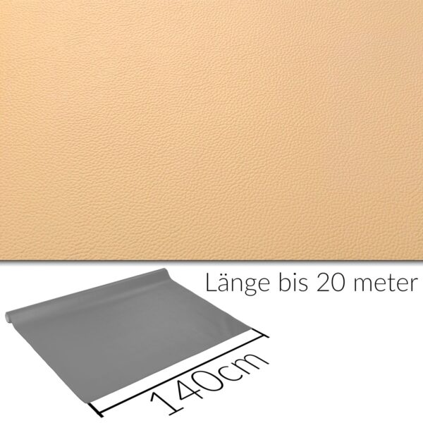Kunstleder Meterware Leder Stoff Lederimitat 140cm Breit Beige