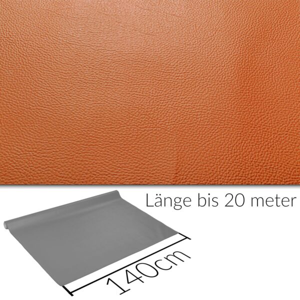 Kunstleder Meterware Leder Stoff Lederimitat 140cm Breit Orange