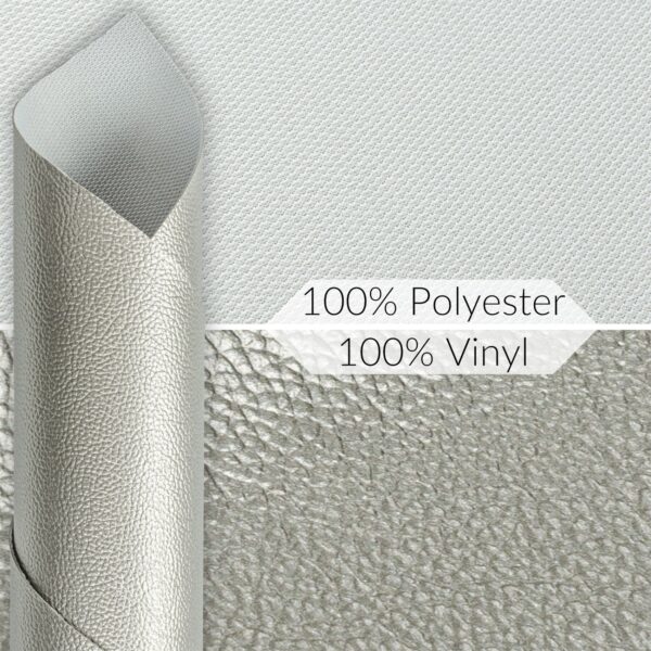 Kunstleder Meterware Leder Stoff Lederimitat 140cm Breit Silber Metallic