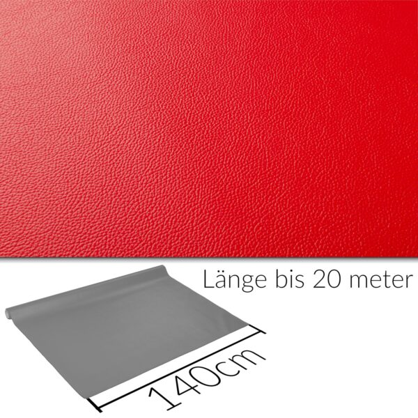 Kunstleder Meterware Leder Stoff Lederimitat 140cm Breit Feuerrot