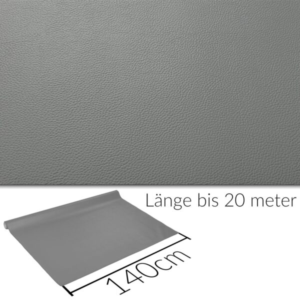 Kunstleder Meterware Leder Stoff Lederimitat 140cm Breit Dunkelgrau
