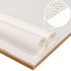 Tischschoner Tischdeckenunterlage Tischpolster Molton Weiß Gemustert 2,2mm Vliesrücken Rollenware 20m