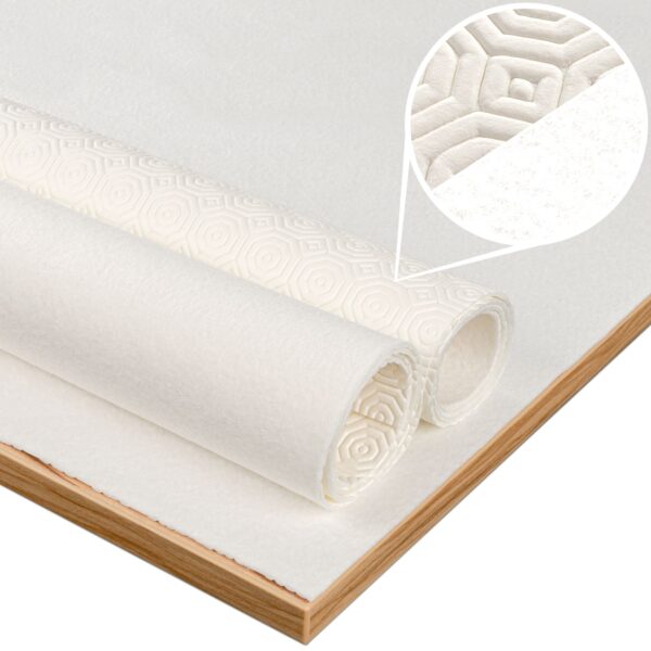 Tischschoner Tischdeckenunterlage Tischpolster Molton Weiß Gemustert 2,2mm Vliesrücken Rollenware 20m
