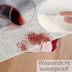 Tischschoner Tischdeckenunterlage Tischpolster Molton Weiß Gemustert 2,2mm Vliesrücken Rollenware 20m