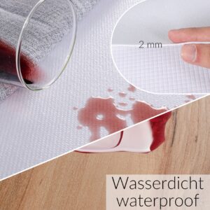 Tischschoner Molton Tischdeckenunterlage Tischpolster Weiß Karo Muster 2mm Gummierte Rückseite Meterware 20m