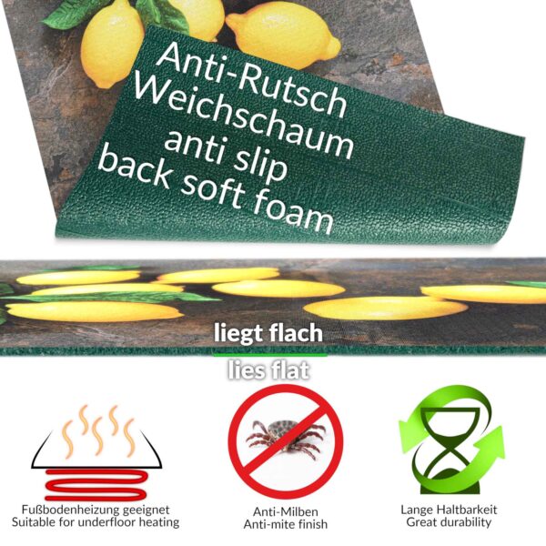 Küchenläufer waschbar Küchenteppich rutschfest Sprinty Limoncello 52cm Breite