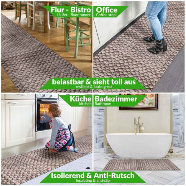 Küchenläufer waschbar Küchenteppich rutschfest Sprinty Stuoia 52cm Breite