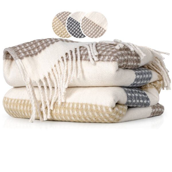 Tagesdecke Kuscheldecke Bettüberwurf Wohndecke Couchdecke Sofadecken Quadraten-Design