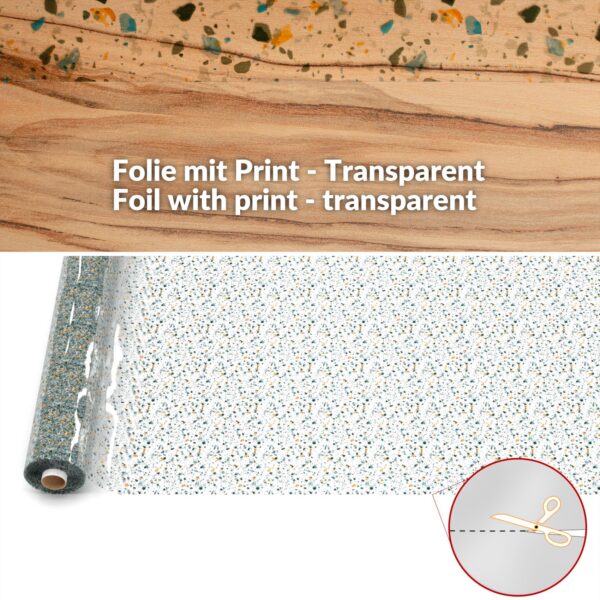 Transparente Tischdecke Vinyl Tischfolie Folie Tischschutzfolie 0,25mm mit Muster Terrazo