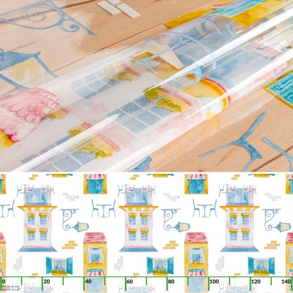 Transparente Tischdecke Vinyl Tischfolie Folie Tischschutzfolie 0,25mm mit Muster Maison