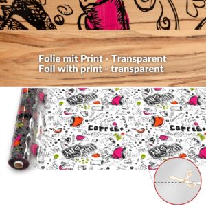 Transparente Tischdecke Vinyl Tischfolie Folie Tischschutzfolie 0,25mm mit Muster Coffee