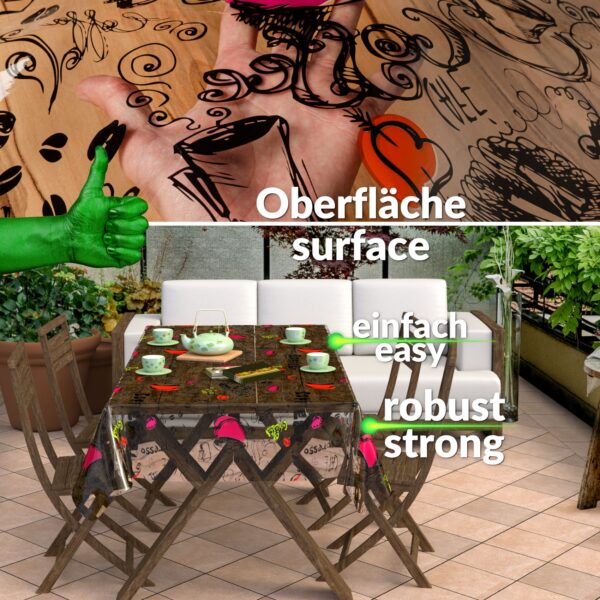 Transparente Tischdecke Vinyl Tischfolie Folie Tischschutzfolie 0,25mm mit Muster Coffee