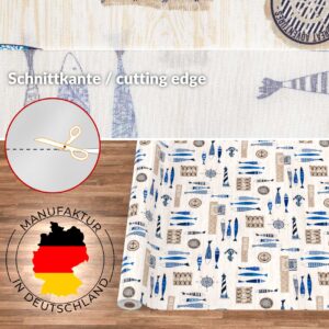 Stoff Tischdecke abwaschbar Tischwäsche Textil Tischtuch Baumwolle Polyester Maritim Outdoor Tischdecke Gartentischdecke