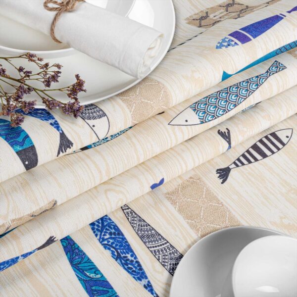 Stoff Tischdecke abwaschbar Tischwäsche Textil Tischtuch Baumwolle Polyester Maritim Outdoor Tischdecke Gartentischdecke