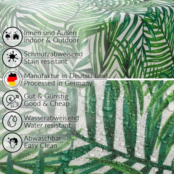 Stoff Tischdecke abwaschbar Tischwäsche Textil Tischtuch Baumwolle Polyester Tropik Outdoor Tischdecke Gartentischdecke