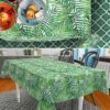Stoff Tischdecke abwaschbar Tischwäsche Textil Tischtuch Baumwolle Polyester Tropik Outdoor Tischdecke Gartentischdecke