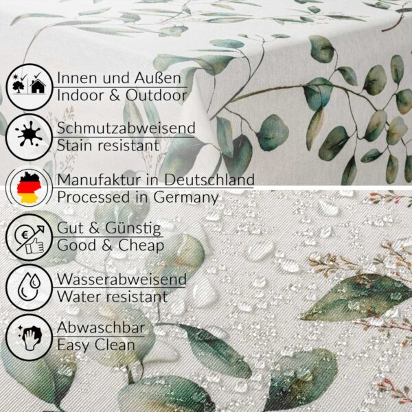Stoff Tischdecke abwaschbar Tischwäsche Textil Tischtuch Baumwolle Polyester Botanika Outdoor Tischdecke Gartentischdecke