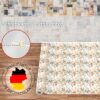 Stoff Tischdecke abwaschbar Tischwäsche Textil Tischtuch Baumwolle Polyester Holzmosaik Outdoor Tischdecke Gartentischdecke
