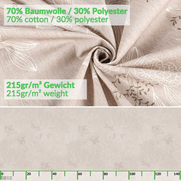 Stoff Tischdecke abwaschbar Tischwäsche Textil Tischtuch Baumwolle Polyester Japondi Beige Outdoor Tischdecke Gartentischdecke