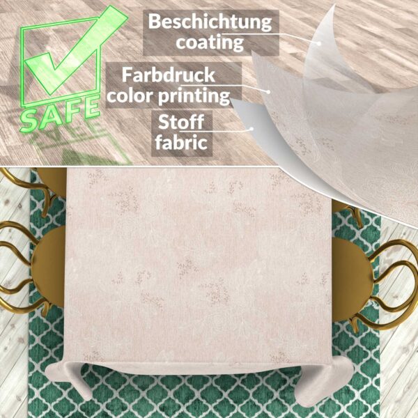 Stoff Tischdecke abwaschbar Tischwäsche Textil Tischtuch Baumwolle Polyester Japondi Beige Outdoor Tischdecke Gartentischdecke