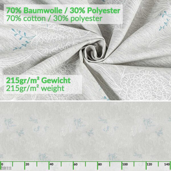 Stoff Tischdecke abwaschbar Tischwäsche Textil Tischtuch Baumwolle Polyester Japondi Grau Outdoor Tischdecke Gartentischdecke